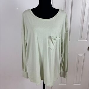1. STATE Women's Long Sleeve Tunic Top with Pocket Mint Leaf Green Size L NWT